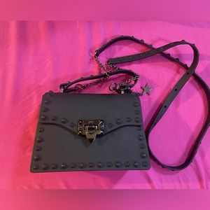 STUDDED BLACK MINI BAG